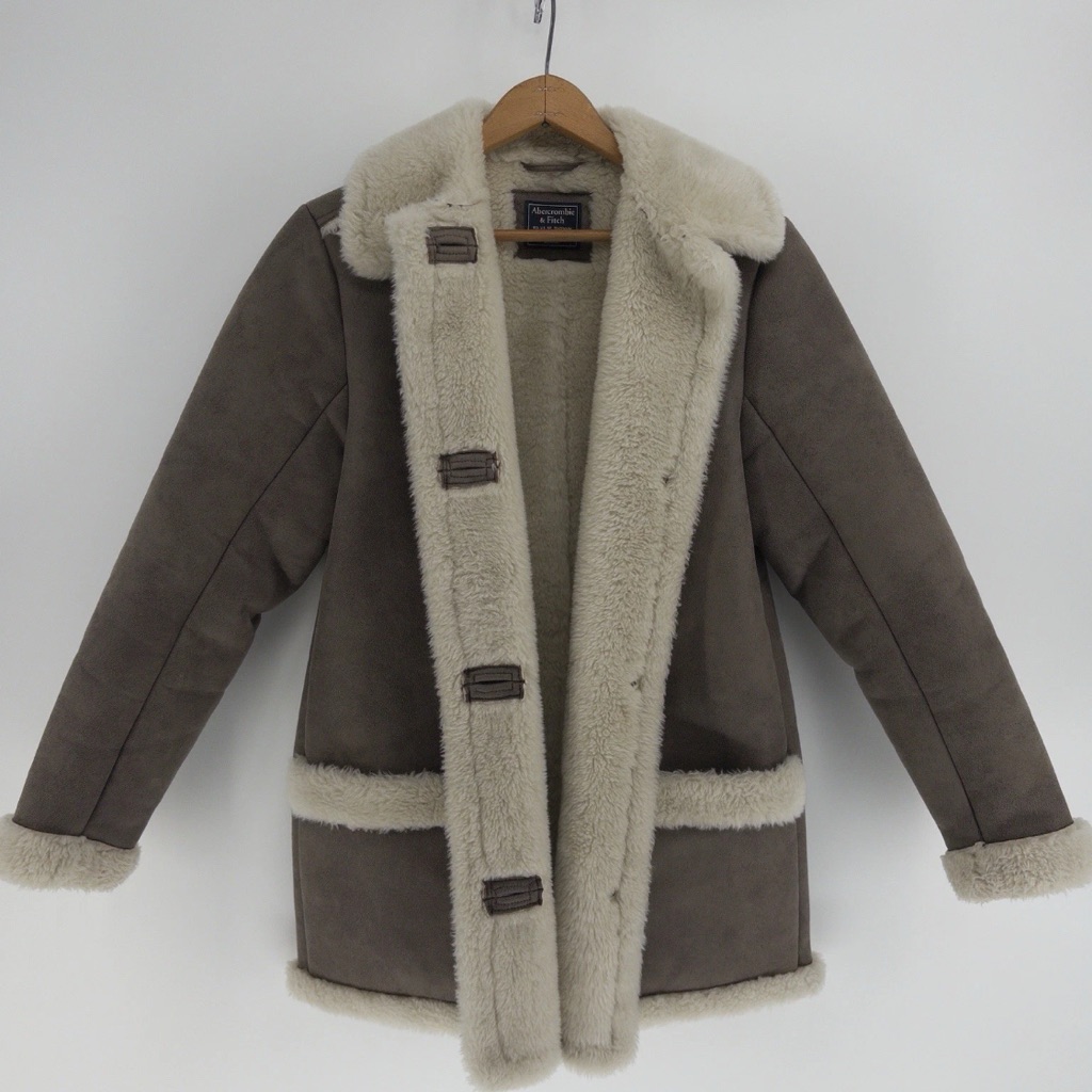 Abercrombie & Fitch Faux Suede Shearling Jacket Women's Size Xs